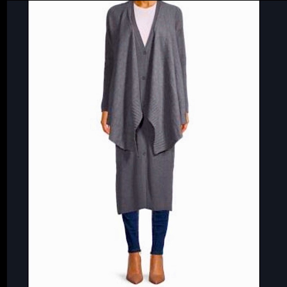 ⭐️ LOVE TOKEN ⭐️ V-NECK GREY “JULIA” DRAPED CARDIGAN COTTON / ACRYLIC SIZE: XS/S